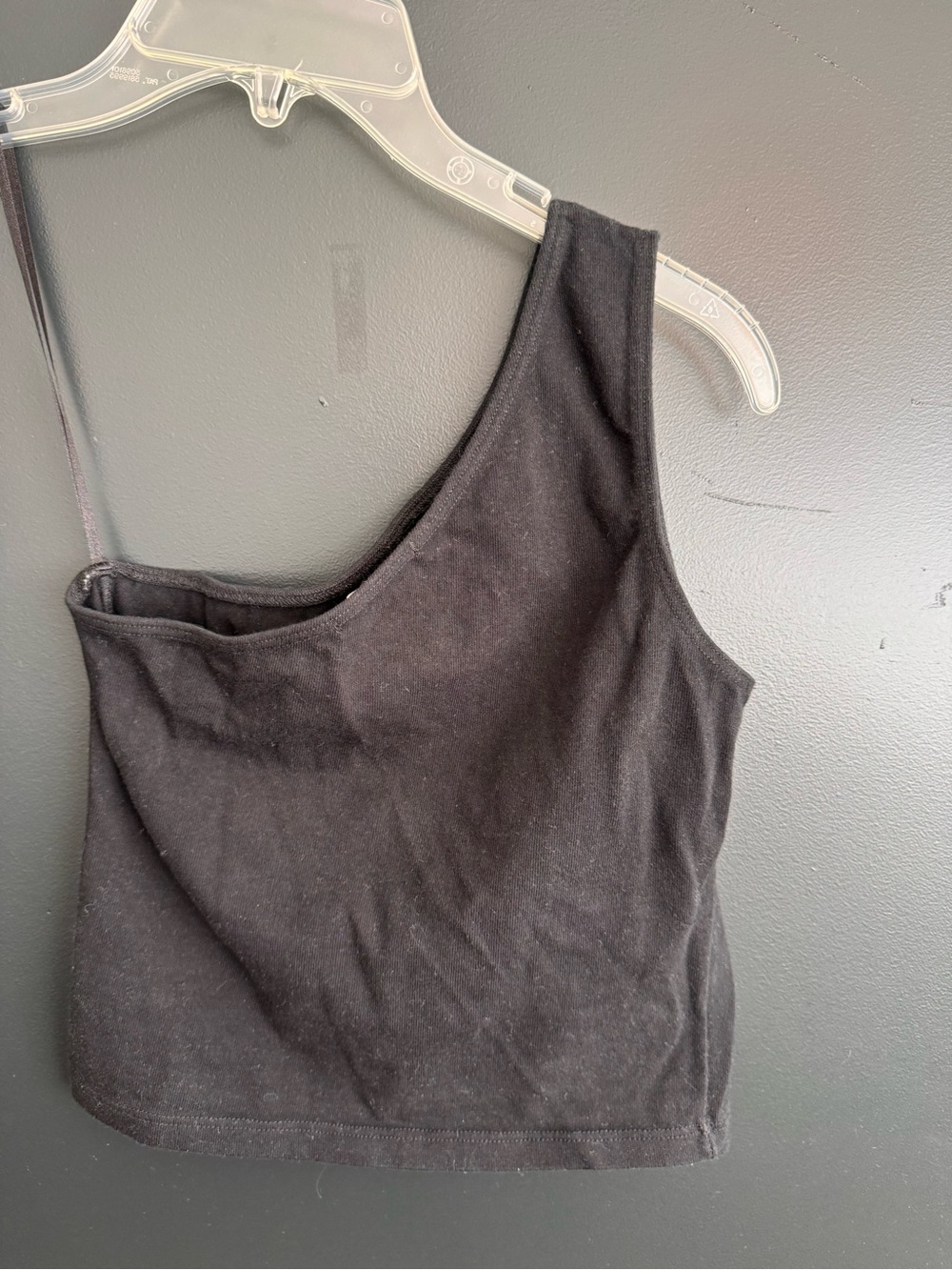 Brandy Melville Black One-Shoulder Crop Top - One Size